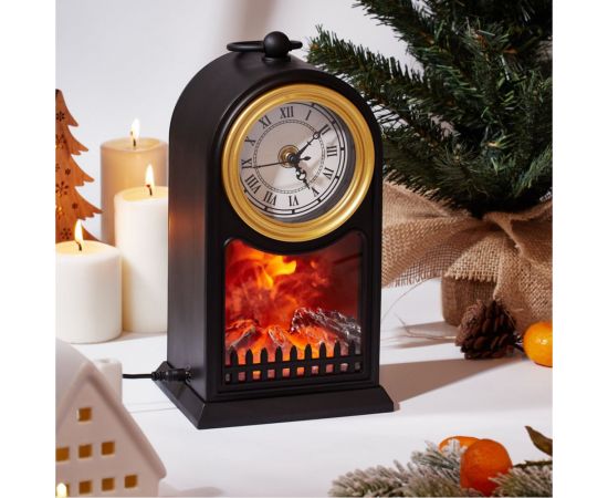 Светодиодный камин NEON-NIGHT Старинные часы с эффектом живого огня 14,7x11,7x25см USB 511-020 – изображение 7
