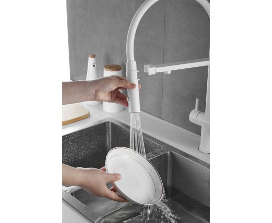 Смеситель для кухни ROSE с подключением к фильтру питьевой воды, белый R958C – изображение 9