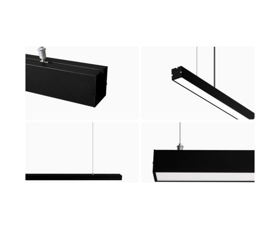 Линейный подвесной светодиодный светильник Apeyron 24Вт, ip40, 4x4х100 см, цвет - черный/ 30-10 – изображение 10