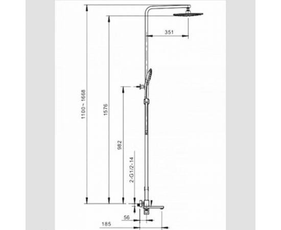 Душевая система Gappo 35к G2417-6 лейка "Тропический душ" черный 544426 – изображение 10