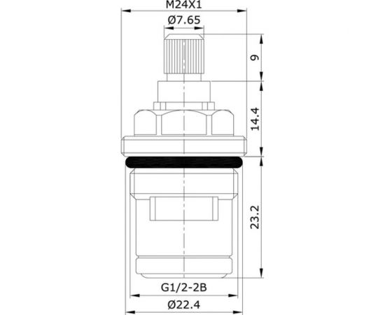 Керамическая кран-букса IDDIS 180° 20 зубцов G 1/2" M24 h=46 мм 998CR461SM – изображение 10