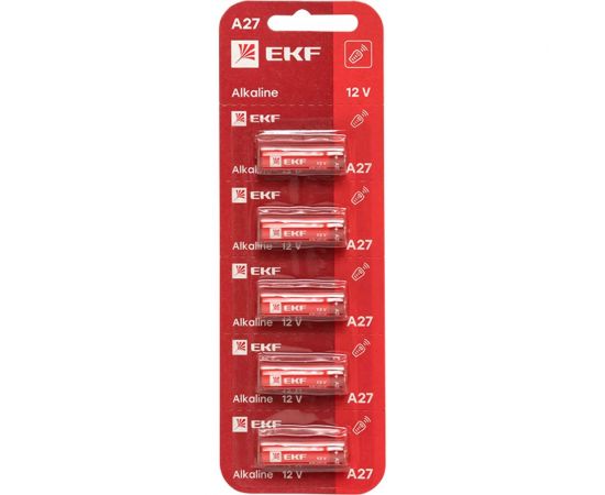 Алкалиновая батарейка EKF типа А27 для сигнализаций блистер 5шт. A27-BL5 