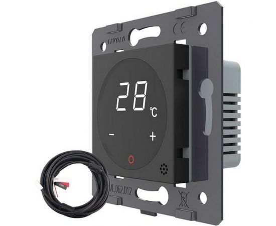 Сенсорный терморегулятор пола LIVOLO с внешним датчиком, черный (механизм) VL-FCQ1-2BPS72 