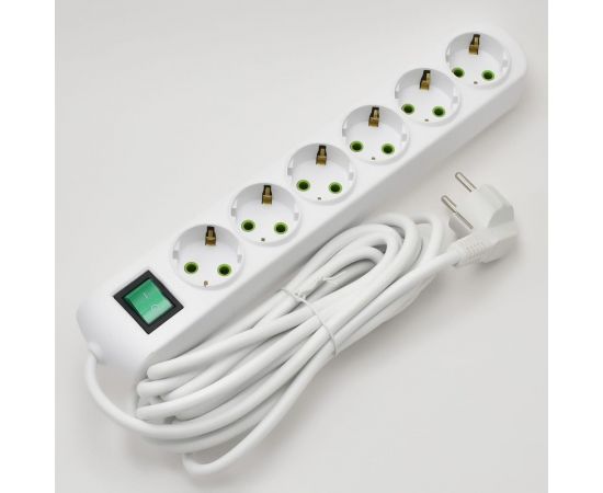Удлинитель Lezard LETITIA с заземлением 6 входа 5 метра с выключателем 721-0605-602 