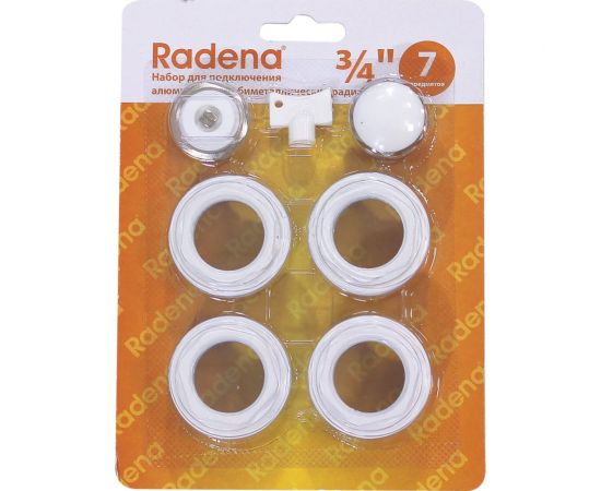 Набор для подключения Radena CN-RA 7 предметов (перех.1х3/4 лев, пр.- по 2 шт, загл ,кр.Маевск, ключ) 011090102 