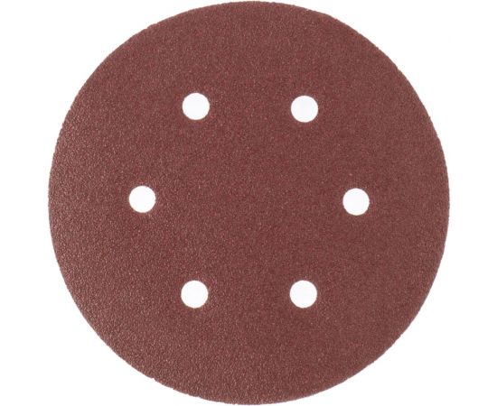 Круг абразивный на ворсовой подложке под липучку, перфорированный (5 шт; 150 мм; 6 отв.; P240) MATRIX 73846 