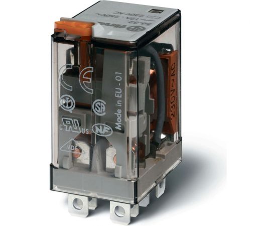 Миниатюрное силовое реле Finder 2 перекидных контакта 12А, 230В AC, 563282300040 