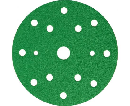 Круг шлифовальный FILM L312T (5 шт; 150 мм; на липучке; 15 отв; зелёный; Р40) SUNMIGHT 53003R 