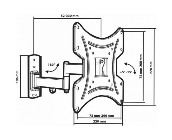 TV кронштейн Tuarex ALTA 204 black 40317 – изображение 14