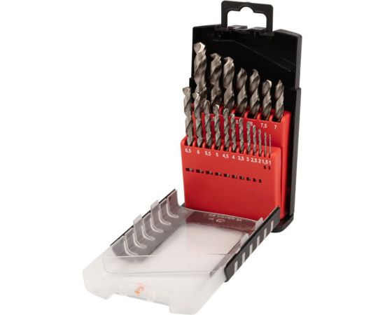 Набор сверл по металлу 19 шт, 1-10 мм, сталь Р6М5 REXANT 91-0635 – изображение 2