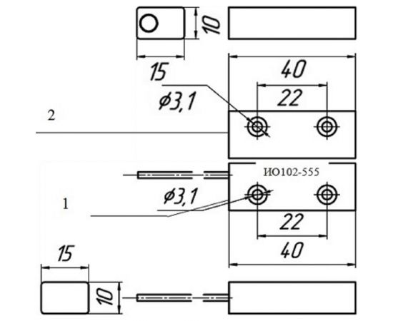 Охранный точечный магнитоконтактный извещатель Магнито-Контакт ИО 102-555 1522 – изображение 2