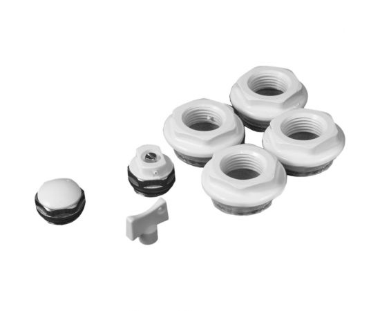 Набор для подключения Radena CN-RA 7 предметов (перех.1х3/4 лев, пр.- по 2 шт, загл ,кр.Маевск, ключ) 011090102 – изображение 2