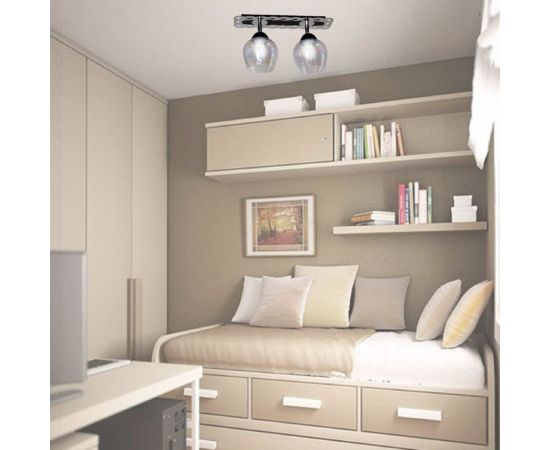 Потолочный светильник ЭЛЕТЕХ Кира 121 черн.муар хром НПБ 01-2x60-141 ИУ 1005404970 – изображение 3