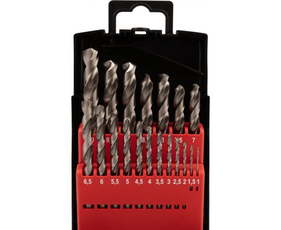 Набор сверл по металлу 19 шт, 1-10 мм, сталь Р6М5 REXANT 91-0635 – изображение 3