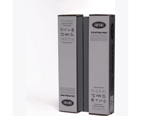 Биметаллический радиатор RIFAR 51 SUPReMO 500-4, Ду 3/4, титан R S50043/47012 – изображение 3