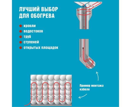 Греющий саморегулирующийся кабель Rexant POWER Line 30SRL-2CR 7M 7м/210Вт 51-0654 – изображение 4