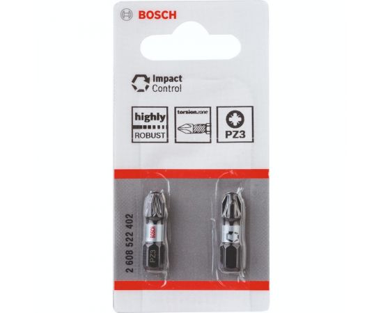 Биты Impact Control PZ3, 25 мм, 2 шт Bosch 2608522402 – изображение 4