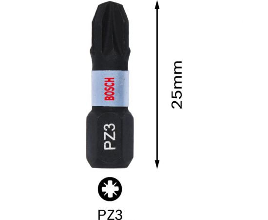 Биты Impact Control PZ3, 25 мм, 2 шт Bosch 2608522402 – изображение 5