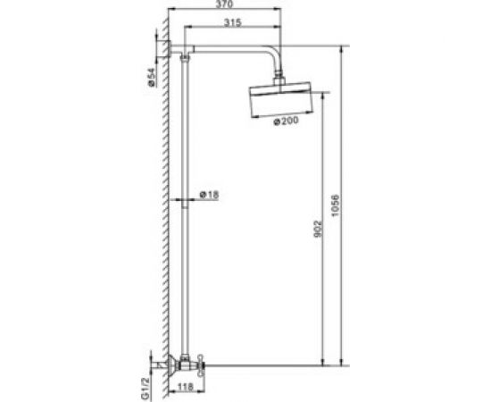 Стационарная душевая система FRAP F2308 1/2 керамическая кран-букса 516505 – изображение 5