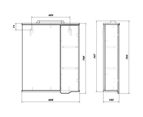 Подвесной зеркальный шкаф Sanstar Лайн 60 143.1-2.5.1. – изображение 7