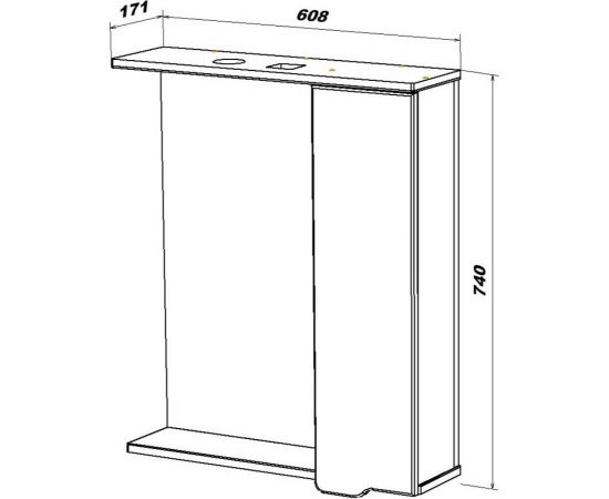 Подвесной зеркальный шкаф Sanstar Лайн 60 143.1-2.5.1. – изображение 8