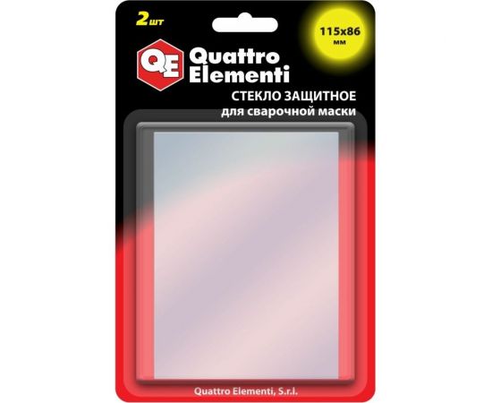 Стекло для сварочной маски 115x86 мм, защитное, 2 шт, поликарбонат, блистер QUATTRO ELEMENTI 909-419 