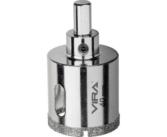 Коронка алмазная по керамике 40 мм, трехгранный хвостовик VIRA 559516 