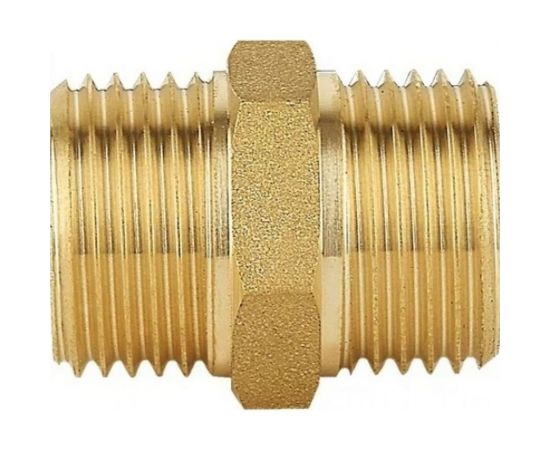 Ниппель DOUBLE-LIN резьбовой латунный Н/Н 1/2" LL6020 (1/2") 