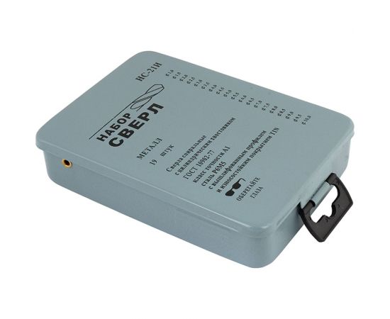 Набор сверл по металлу НС21И (19 шт; от 1 до 10 мм, шаг 0.5 мм; Р6М5 TiN) ИПК naborsverlNS21i 