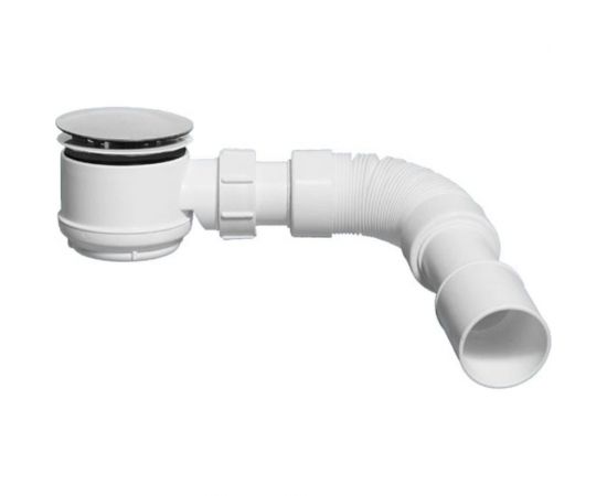 Сифон для поддона McAlpine (выпуск 80 мм) 50/75-1 1/2, h=65мм, с гофрой 40/50 (L=300-500мм) MRS6C-SLF-65 