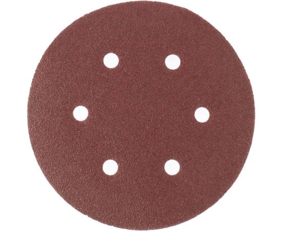 Круг абразивный на ворсовой подложке под липучку, перфорированный (5 шт; 150 мм; 6 отв.; P500) MATRIX 73851 
