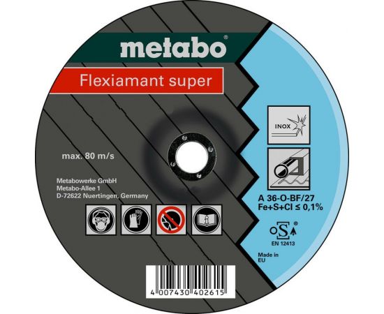 Круг обдирочный Flexiamant S (нержавеющая сталь, 150x22.23 мм) Metabo 616604000 