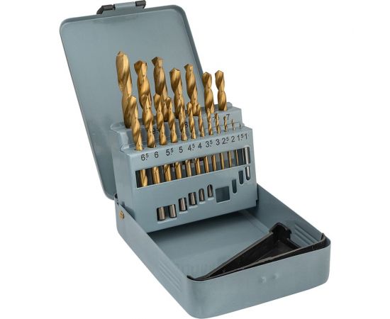 Набор сверл по металлу НС21И (19 шт; от 1 до 10 мм, шаг 0.5 мм; Р6М5 TiN) ИПК naborsverlNS21i – изображение 2