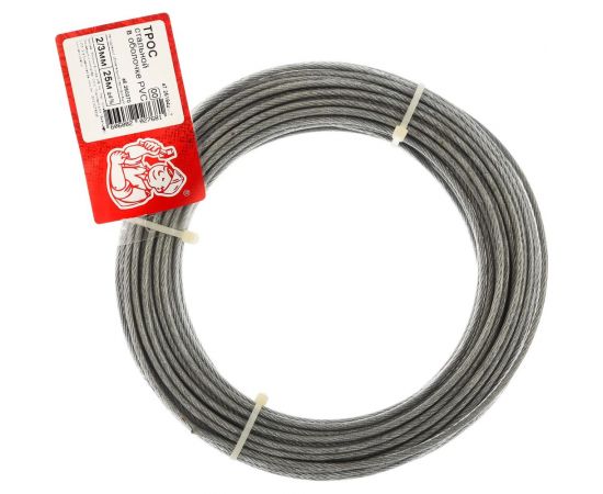 Стальной трос в оболочке PVC Стройбат 2/3мм 25м 250270 – изображение 2