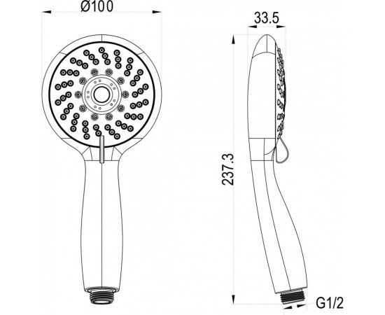 Душевая лейка Swedbe Harmony диаметр 100 мм 5018 – изображение 2