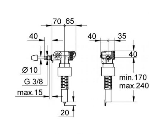 Наполнительный клапан без компенсатора смещения GROHE 37095000 – изображение 2