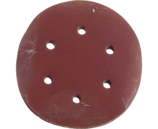Круг абразивный на ворсовой подложке под липучку, перфорированный (5 шт; 150 мм; 6 отв.; P500) MATRIX 73851 – изображение 2