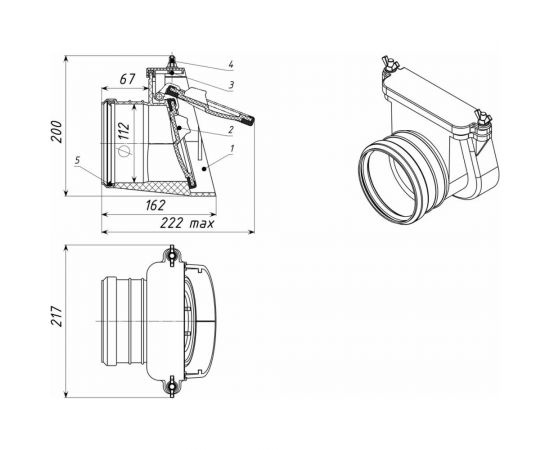 Механический канализационный затвор для колодца Татполимер ТП-85.100.0 28644 – изображение 2