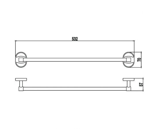 Прямой держатель для полотенец Savol 50 см, хром S-007024 23240 – изображение 2