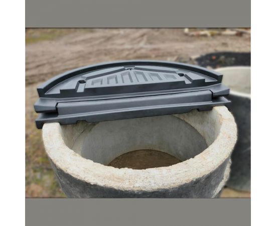 Крышка колодца POLIMER GROUP Роса, цвет черный DKS1 – изображение 3