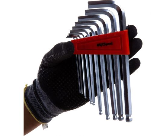 Набор удлиненных Г-образных ключей HEX с шаром AV Steel 1,5-10мм 10 предм. AV-365110 – изображение 3