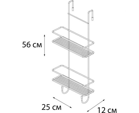 Полка для душевой кабины FIXSEN двухэтажная, белая FX-740W-2 – изображение 3