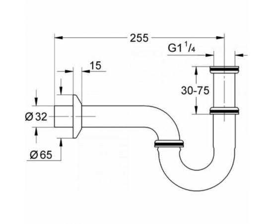Сифон GROHE 1 1/4 для раковины 28947000 – изображение 3