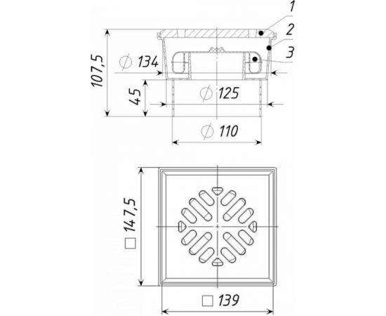 Трап Татполимер ТП-104.110-150VPDs ПП 110 вертикальный выпуск 17775 – изображение 5