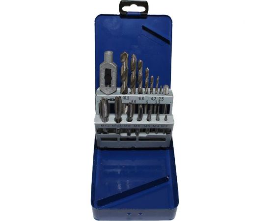 Резьбонарезной набор CNIC из 7 метчиков М3-М12 и 7 сверл d2.5-d10.3 в мет.ф.15 поз.SM015-1 65511 