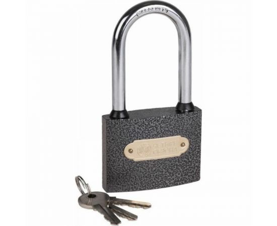 Навесной замок ЧЕТЫРЕ СЕЗОНА Чугун 75 мм, длинная дужка 79-0027 