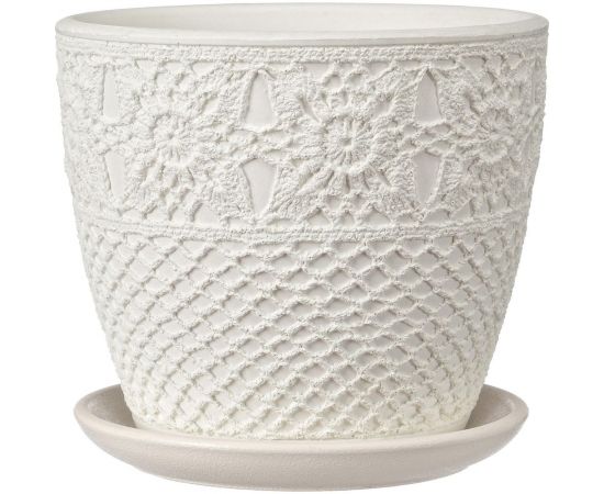 Горшок ООО КОМПОЗИТ Макраме белый бутон №3. КБ-Б3-180-03 