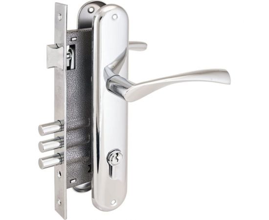 Врезной замок с ручками Аллюр 0203 CP хром 1016 