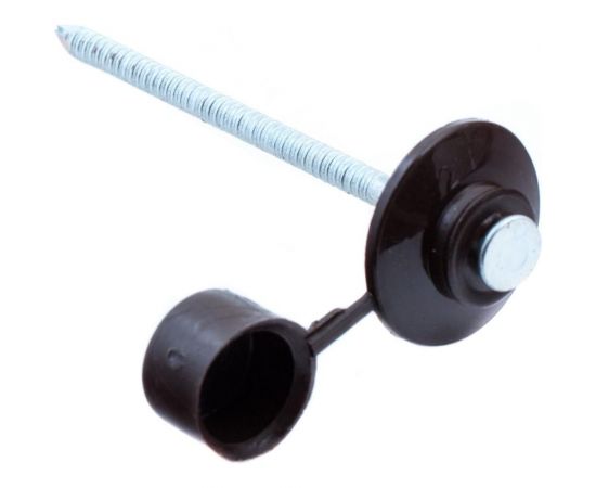 Гвозди для ондулина Стройбат оц.80 мм с пл.шляпкой, коричневый 100 шт 252580 