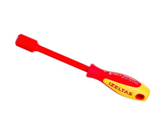 Диэлектрический ключ-отвёртка IZELTAS 1000V, торцевой, 14мм, длина 230 мм 4773190140 